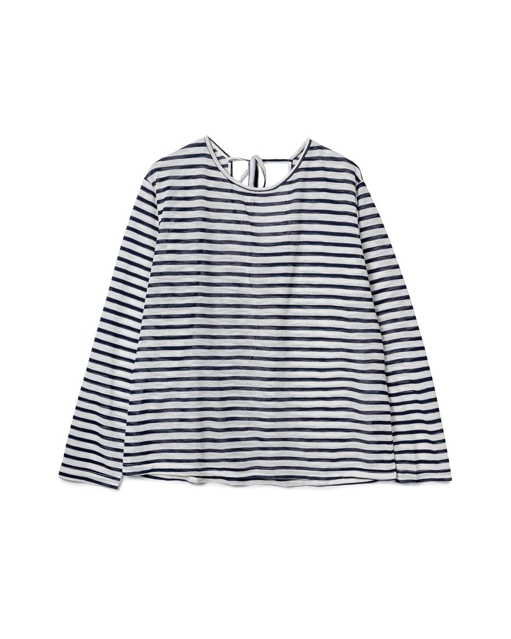 Casual Tie-Back Striped Top