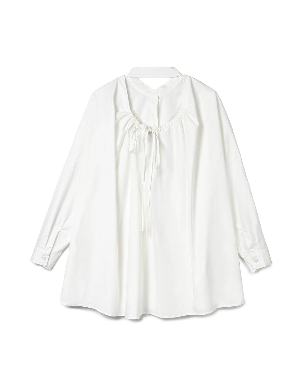 Relaxed Gathered-Neck Shirt