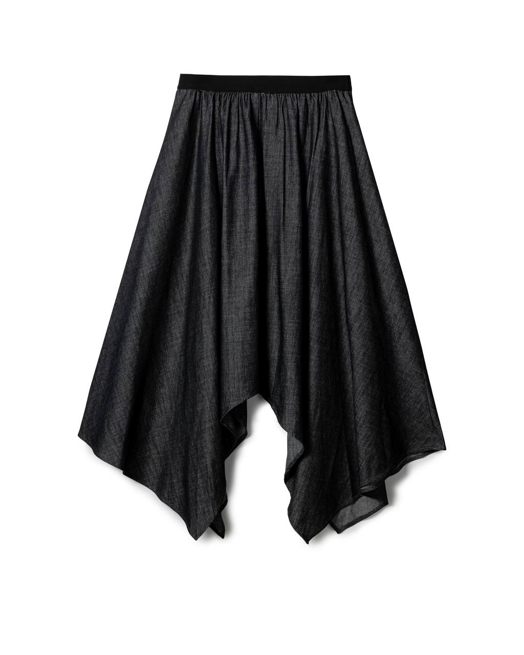 Asymmetric Drape Elastic Skirt
