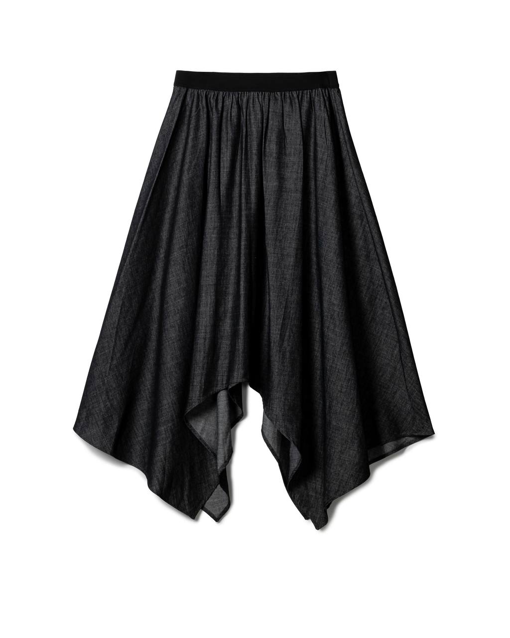 Asymmetric Drape Elastic Skirt