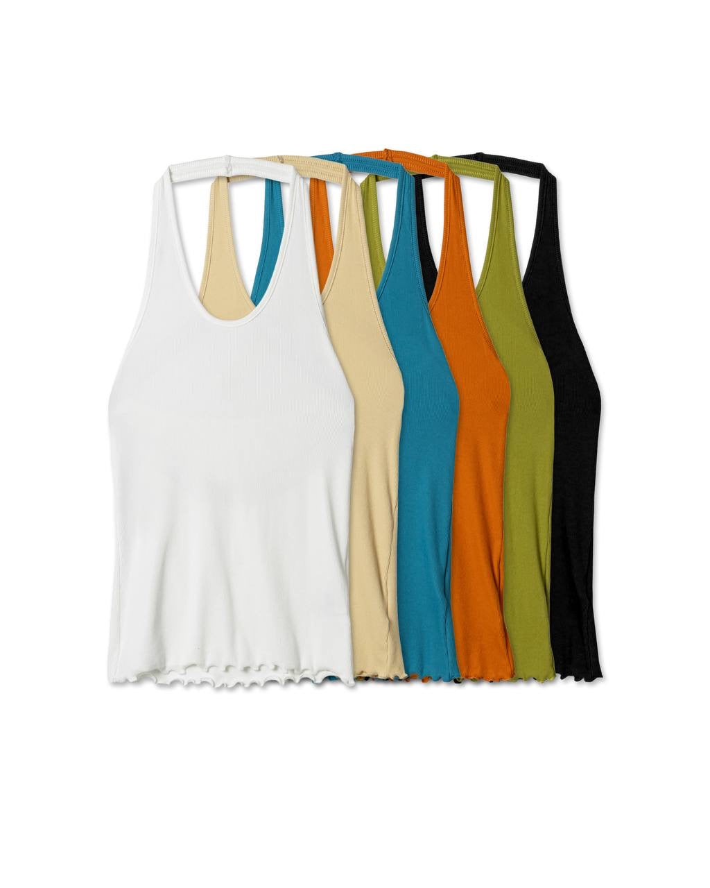 Chic Lettuce-Edge Halter Top