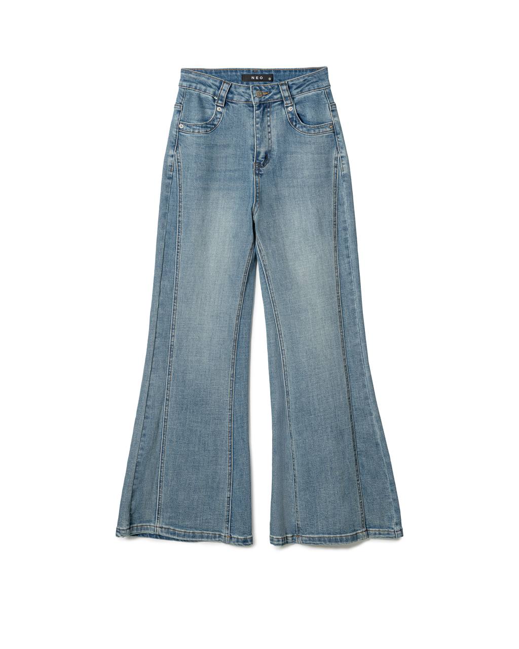 Structured Seamed Flare Jeans