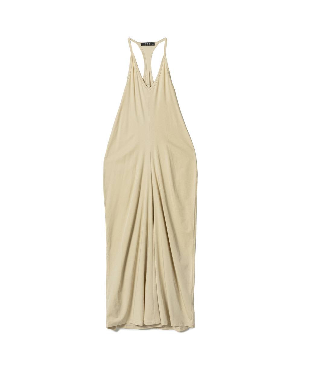 Fluid Draped Halter-Dress
