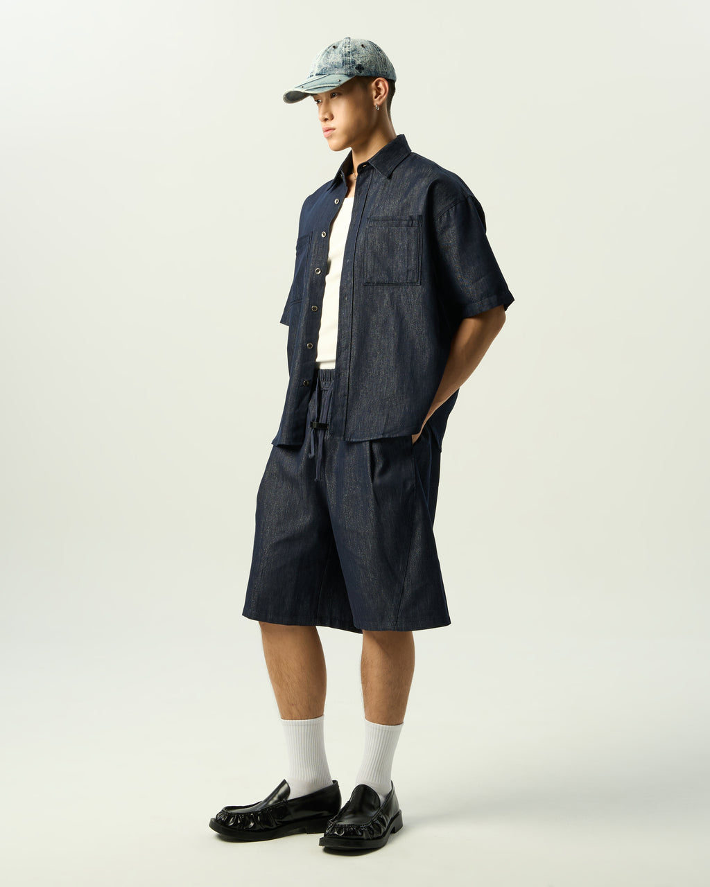 Casual Drawstring Denim Shorts