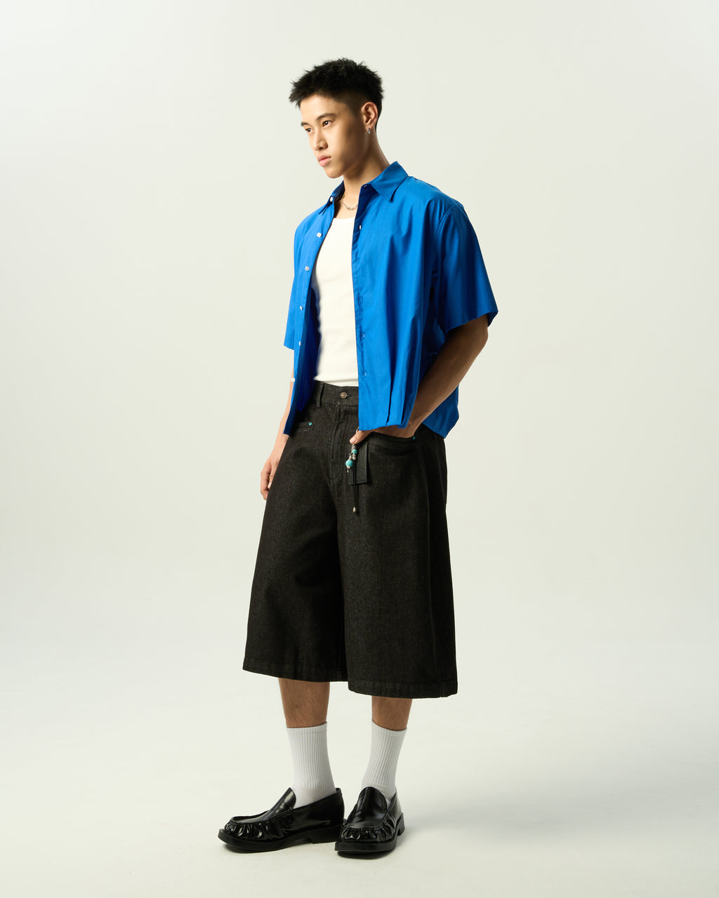 Raw-Edge Indigo Culottes