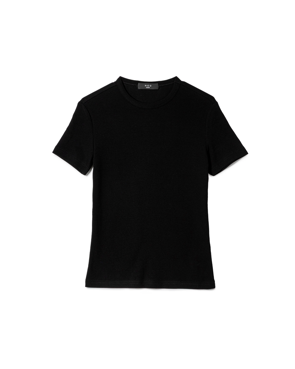 Ribbed Crew-Neck Knit Top