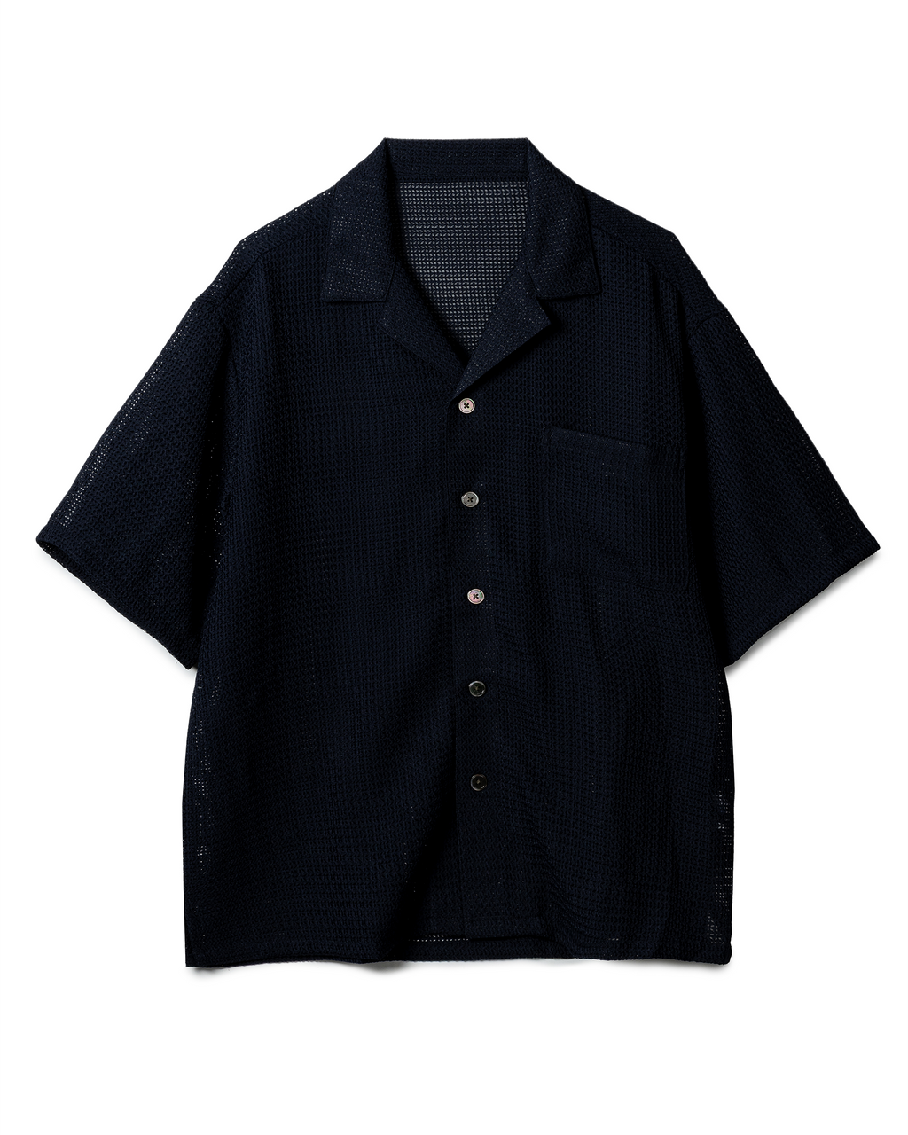 Relaxed Textured-Knit Cuban Shirt