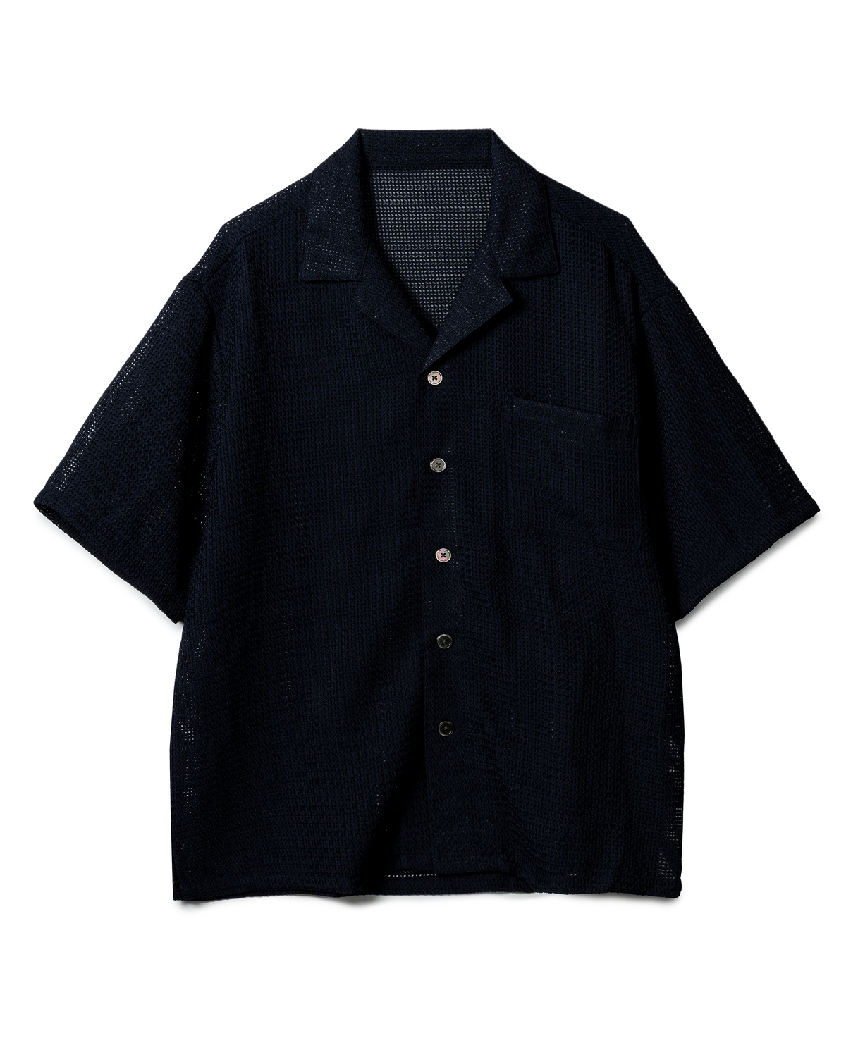 Relaxed Textured-Knit Cuban Shirt