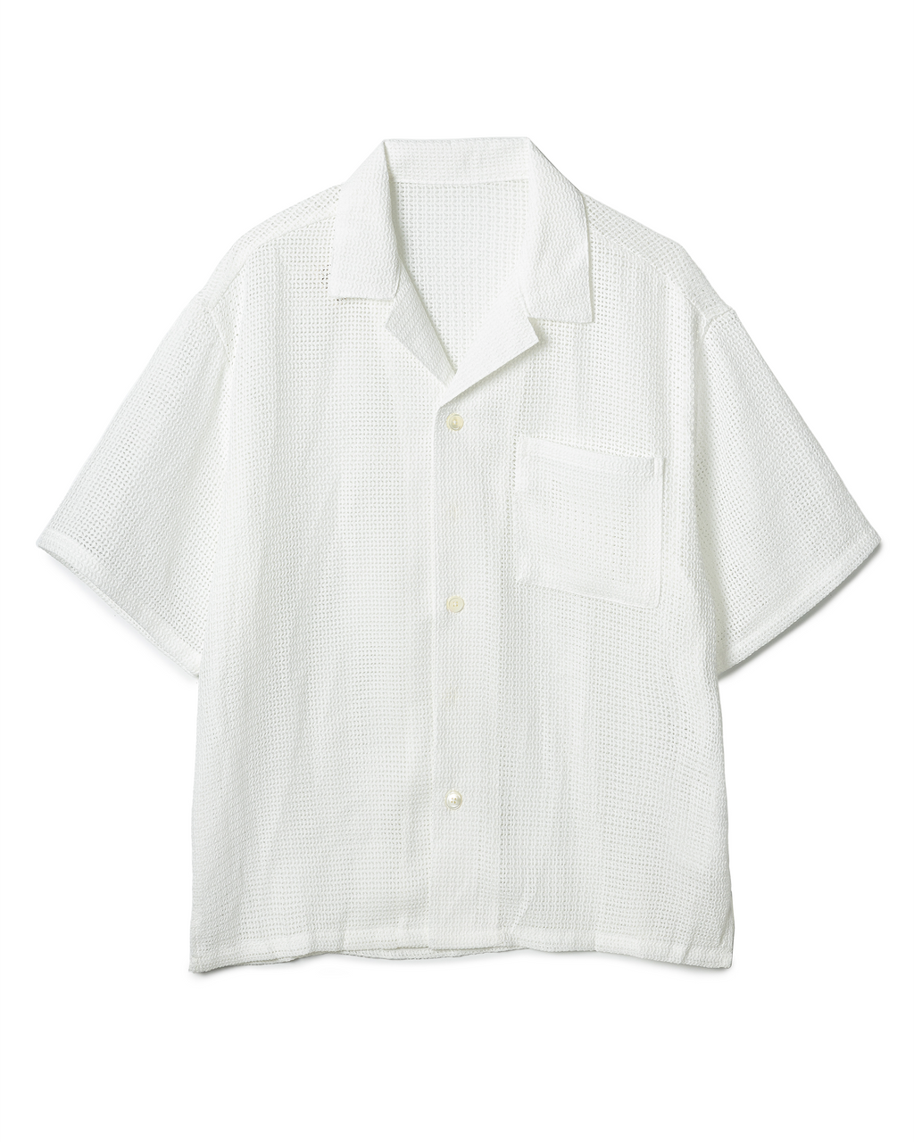Relaxed Textured-Knit Cuban Shirt