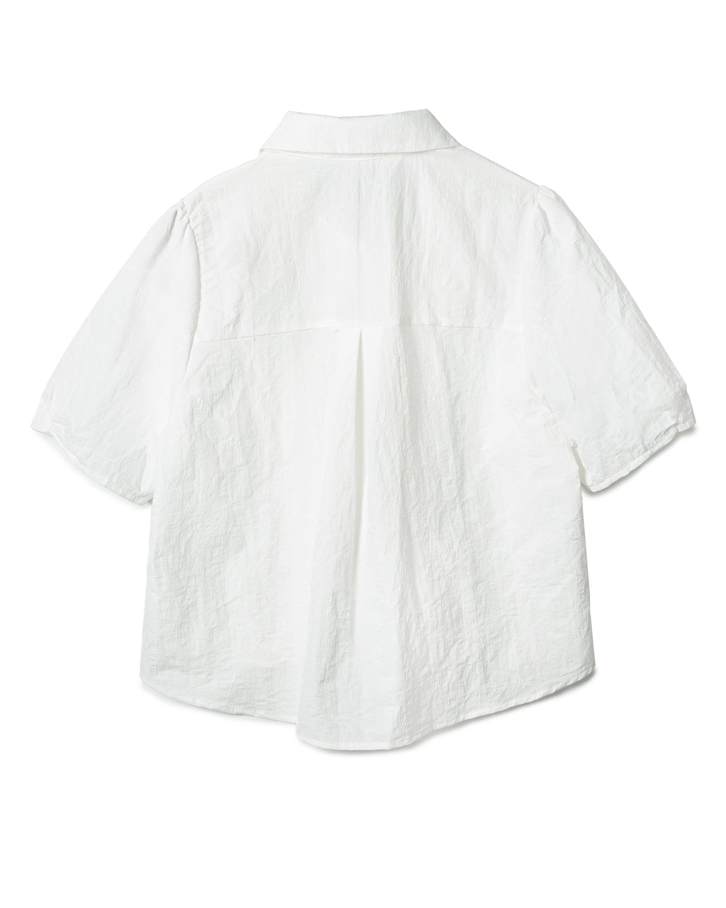 Cropped Crinkled Short-Sleeved Shirt