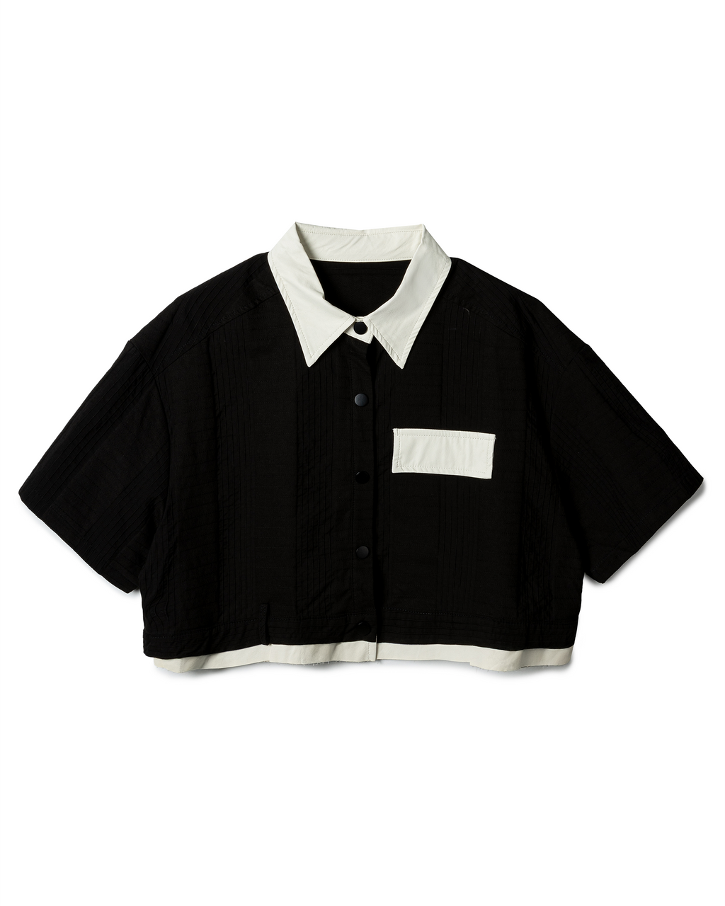 Contrast-Trim Boxy Technical Shirt