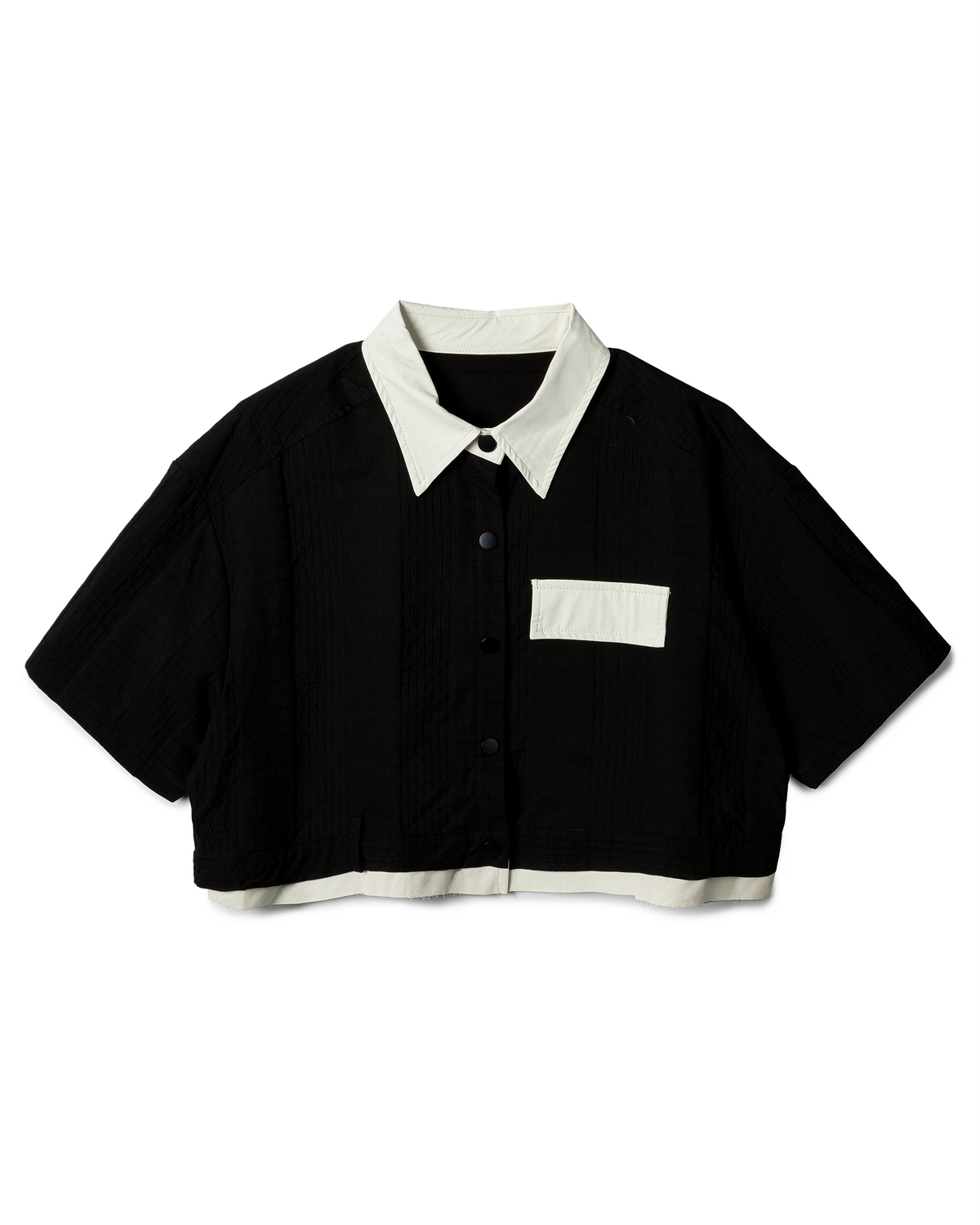 Contrast-Trim Boxy Technical Shirt