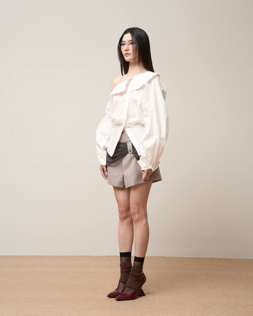 Vol.3 Ch.2 Structured Ruched-Mesh Shorts