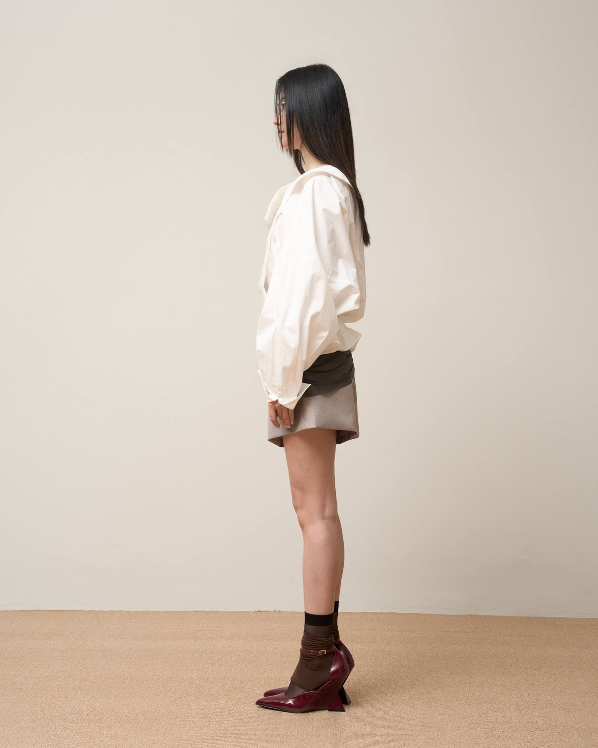 Vol.3 Ch.2 Structured Ruched-Mesh Shorts