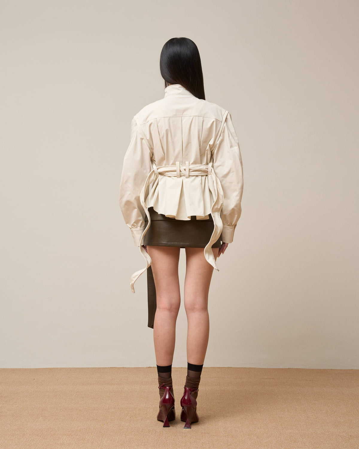 Vol.3 Ch.2 Asymmetrical Drape-Tie Mini Skirt