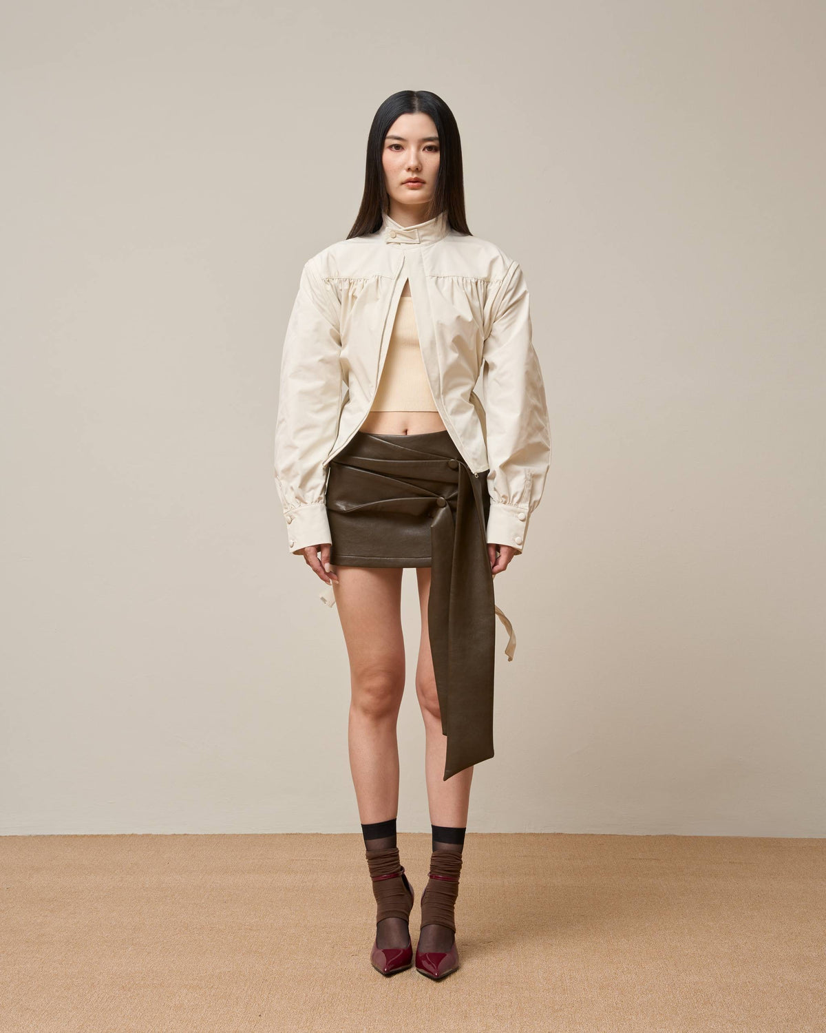 Vol.3 Ch.2 Asymmetrical Drape-Tie Mini Skirt