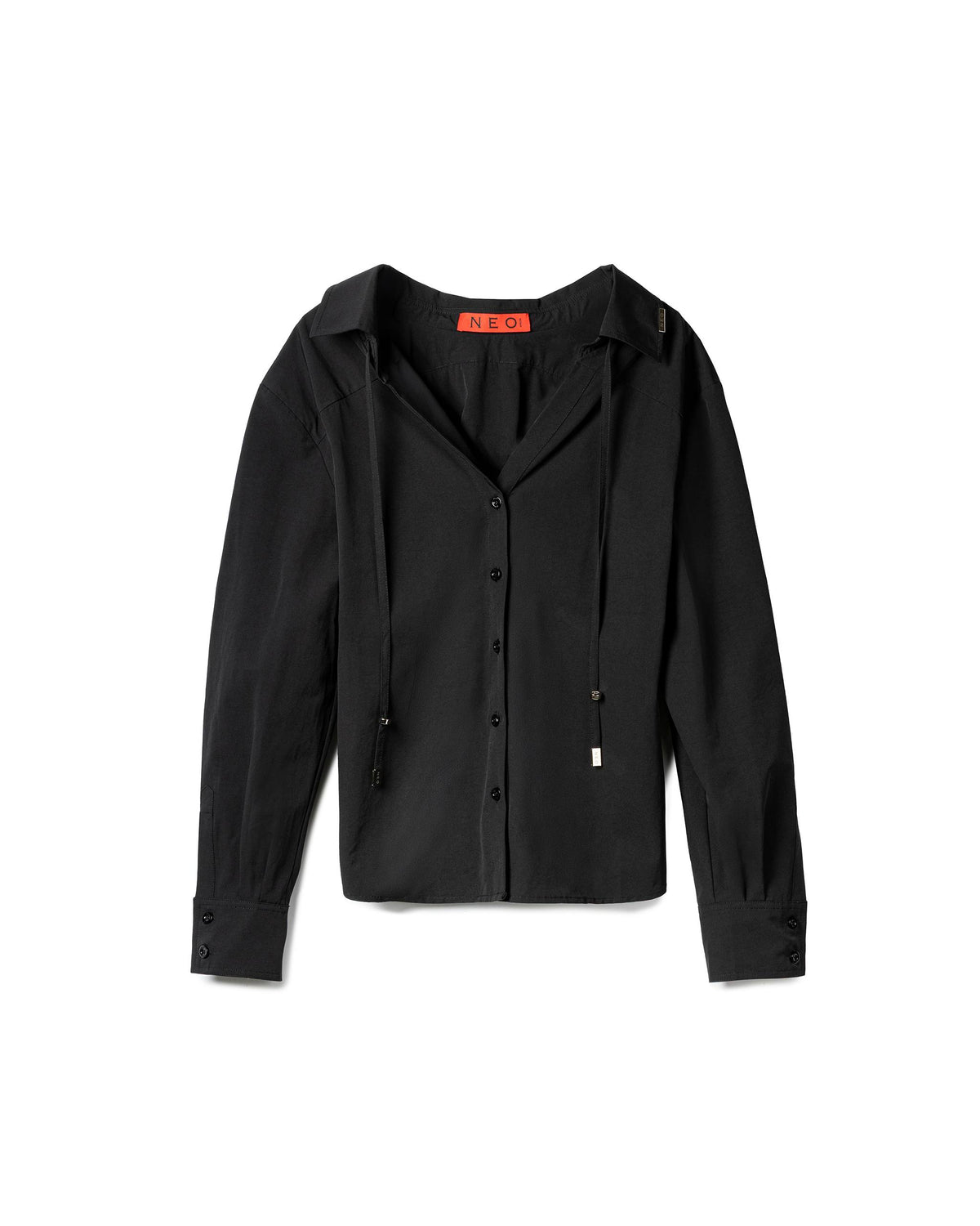 Vol.3 Ch.2 Minimalist Drawstring-Collar Poplin Blouse (Plain)