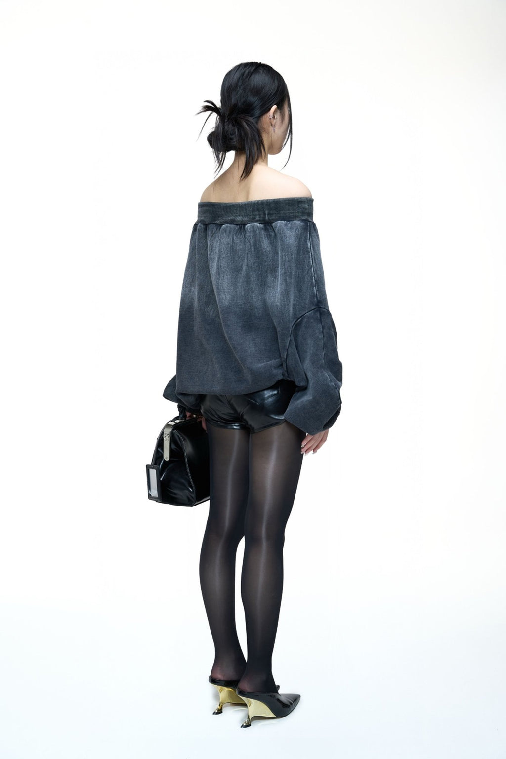 DOUBLE BACK Black Upside Down Hoodie