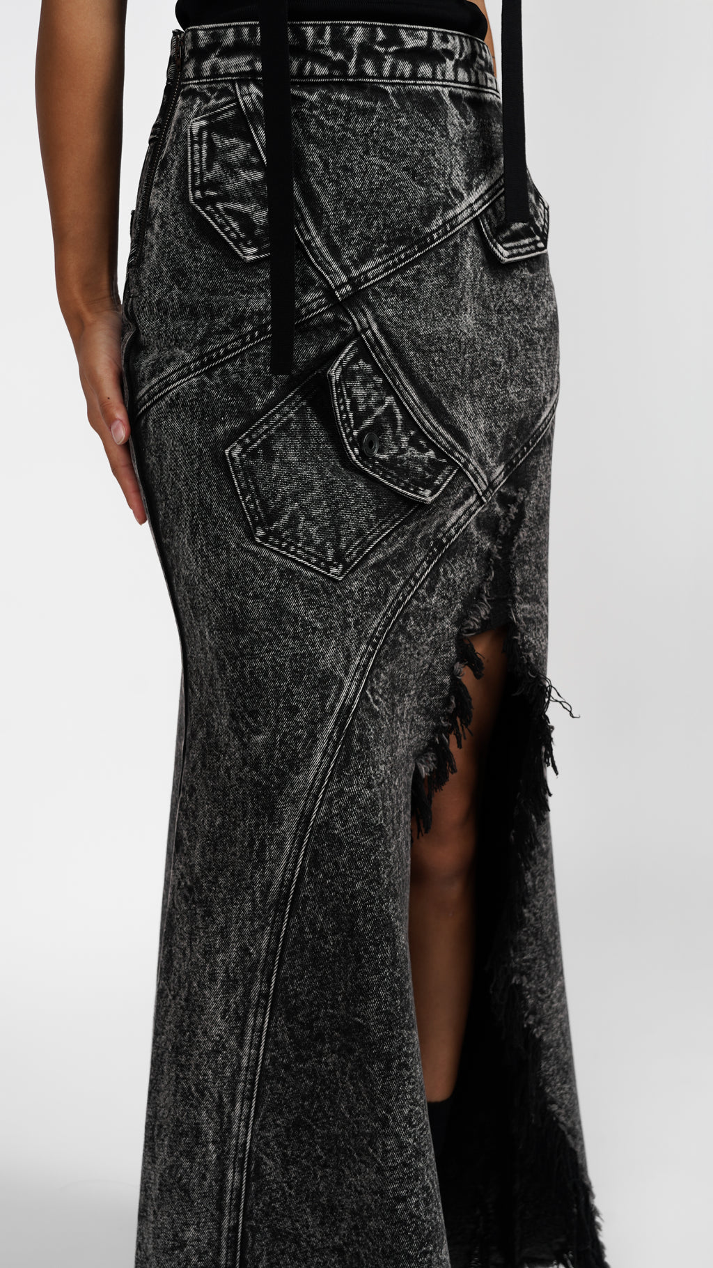 Washed Denim Mermaid Skirt