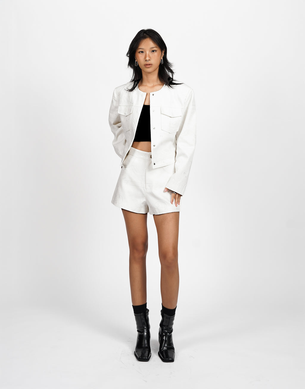 Embroidered Textured Coat
