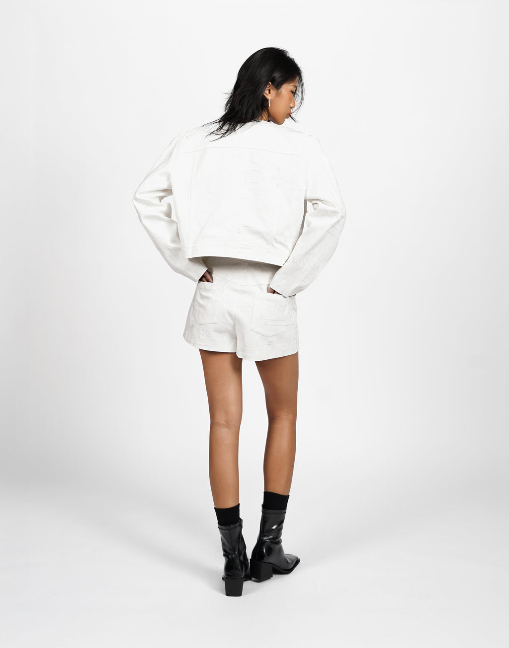 Embroidered Textured Coat
