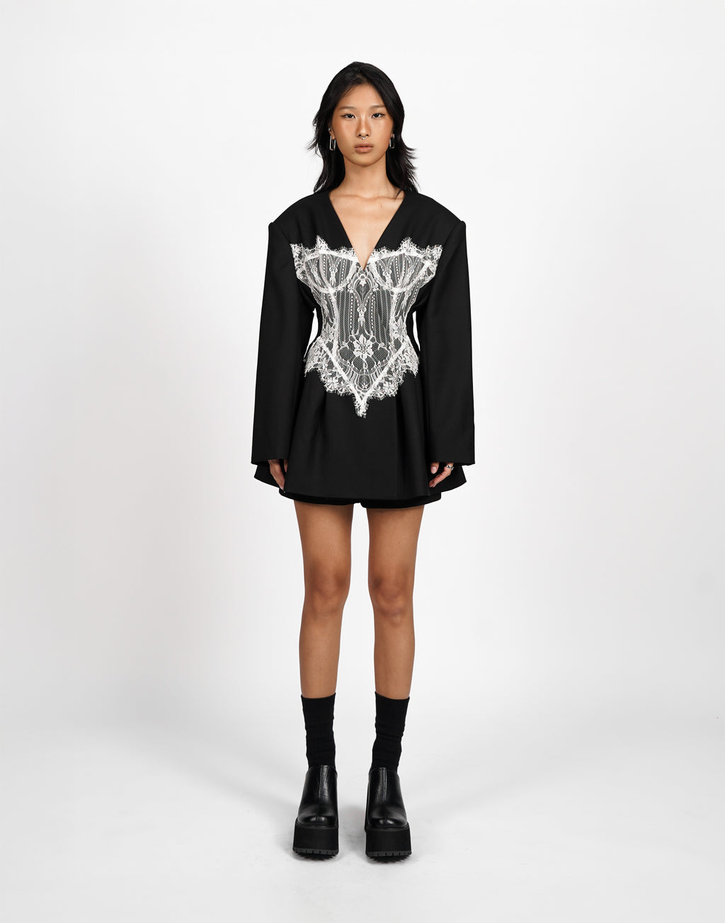 Lace Panel Blazer