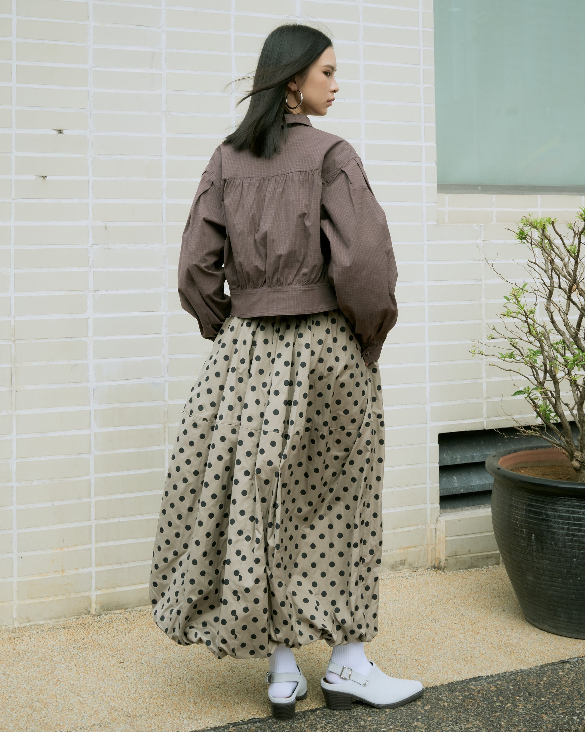 Gathered Cropped Shirt