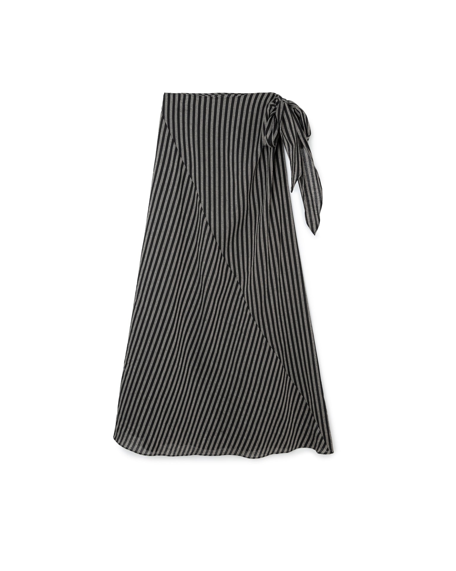 Side Tie Striped Skirt