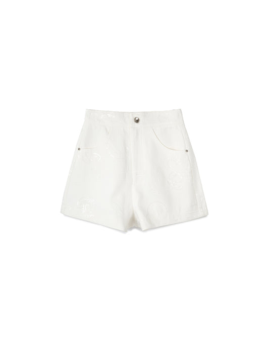 Embroidered Textured Shorts