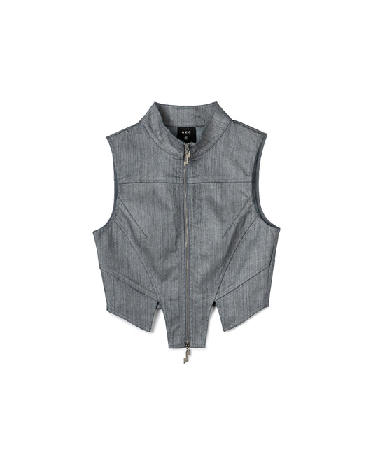 Turtleneck Zip-Up Vest