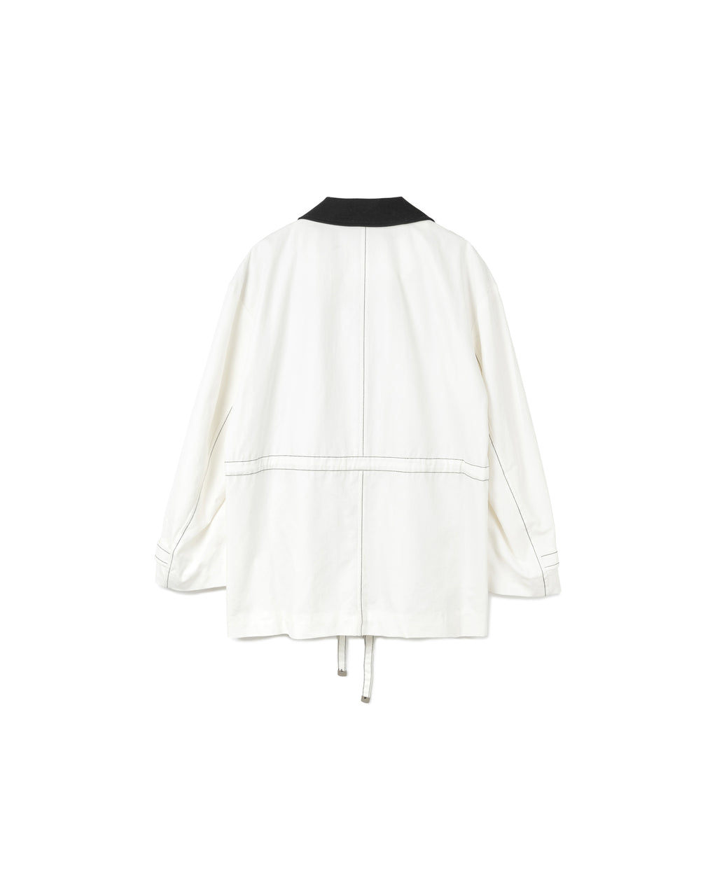 Contrast Collar Drawstring Utility Jacket