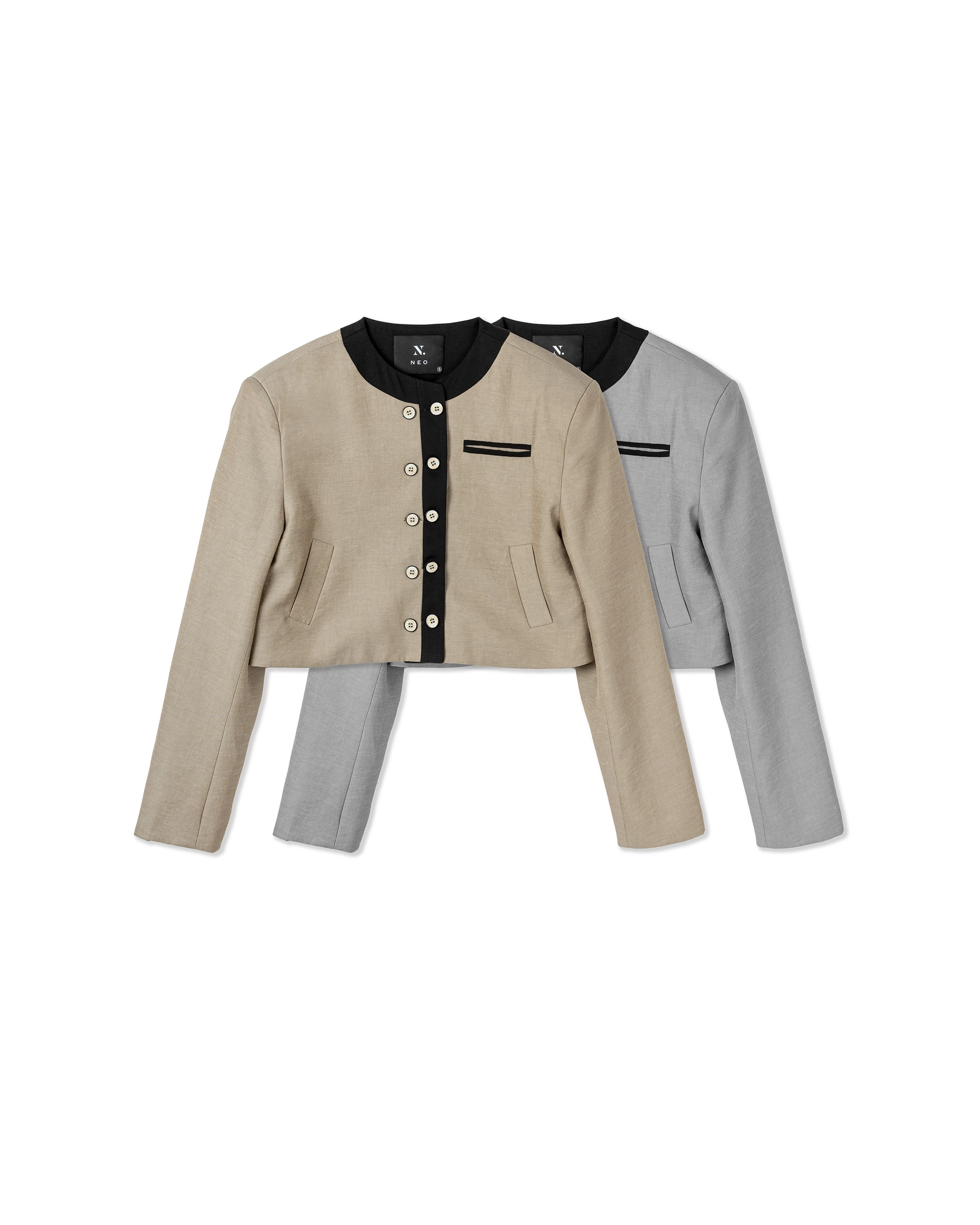 Mono-Trim Cropped Jacket