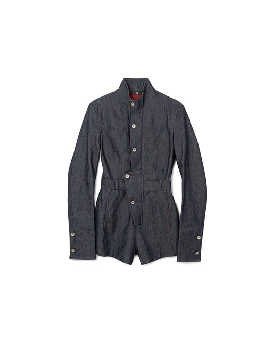 Long Sleeve Denim Playsuits