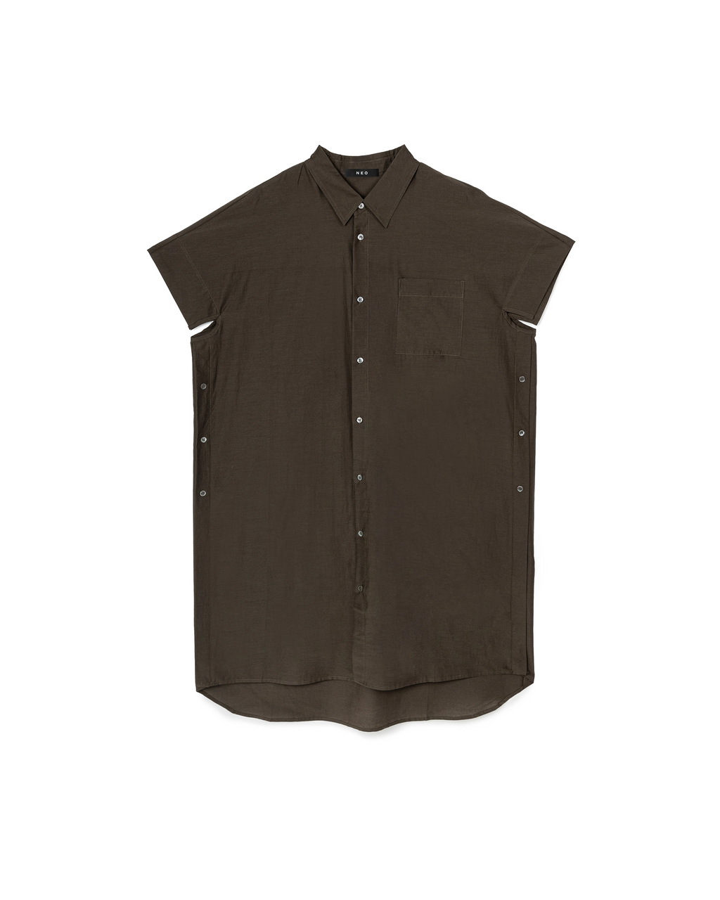 Buttoned Sleeveless Shirt