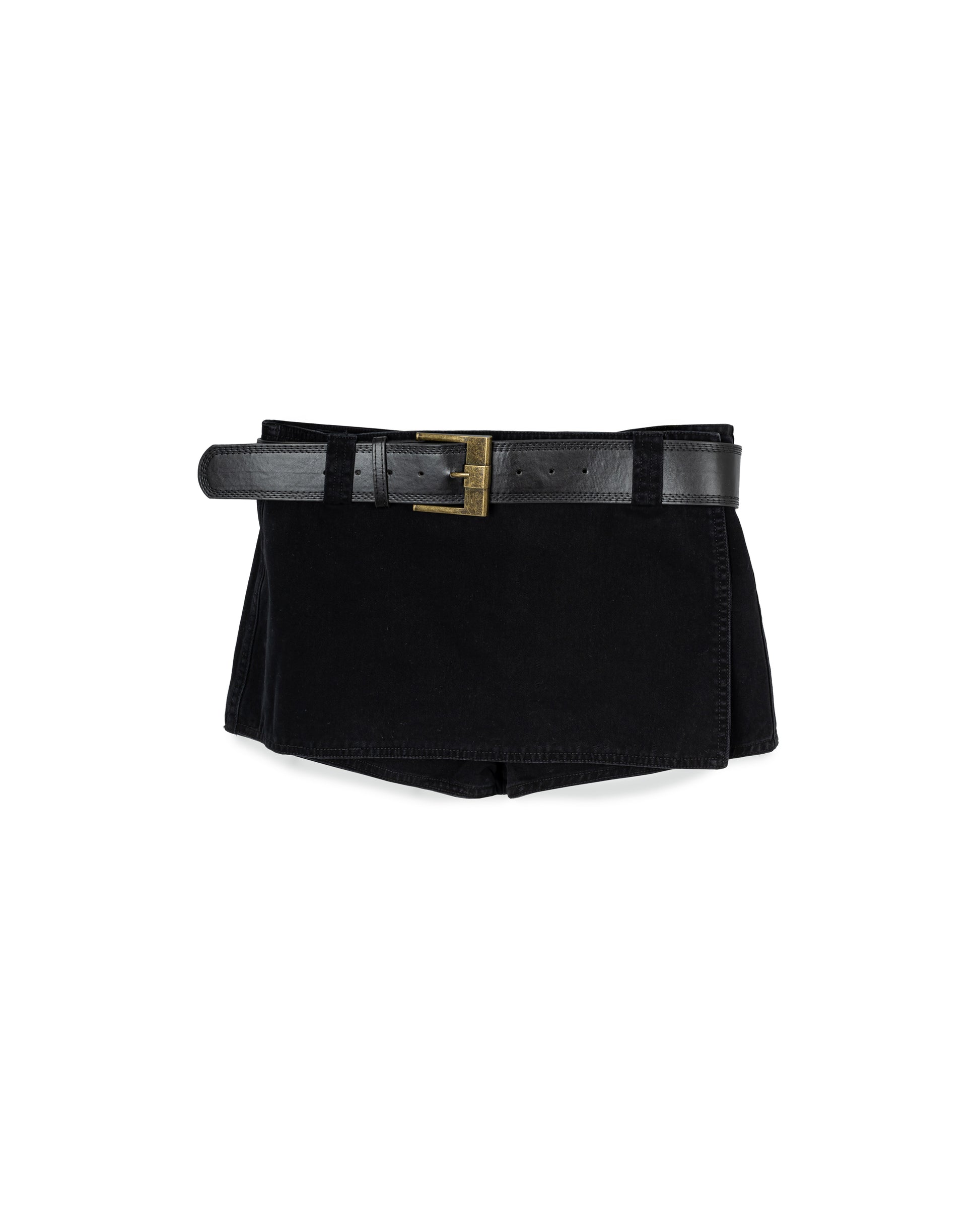 Belted Denim Skort