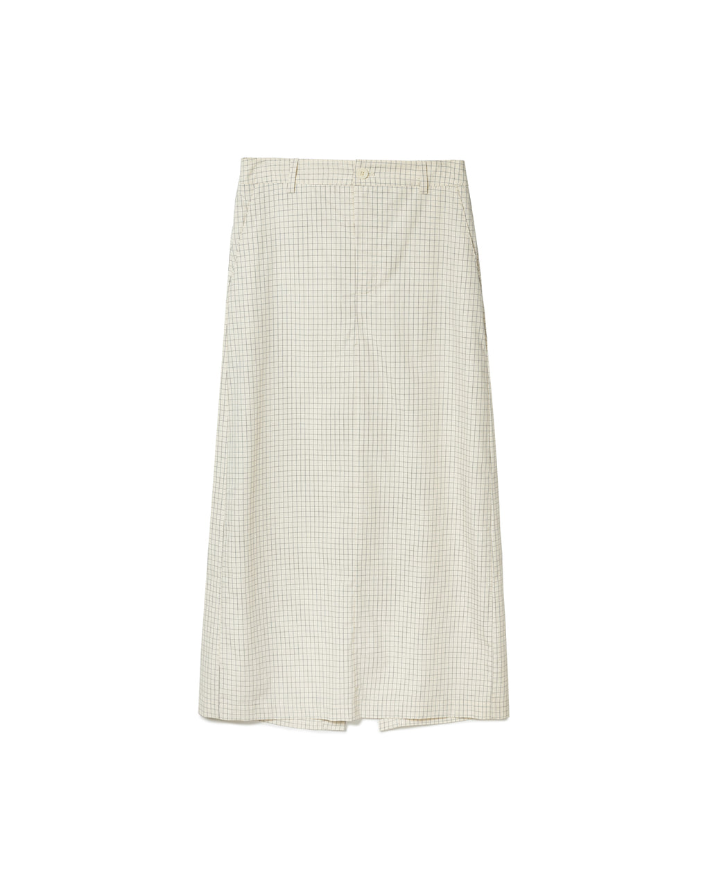 Grid Print A-Line Skirt