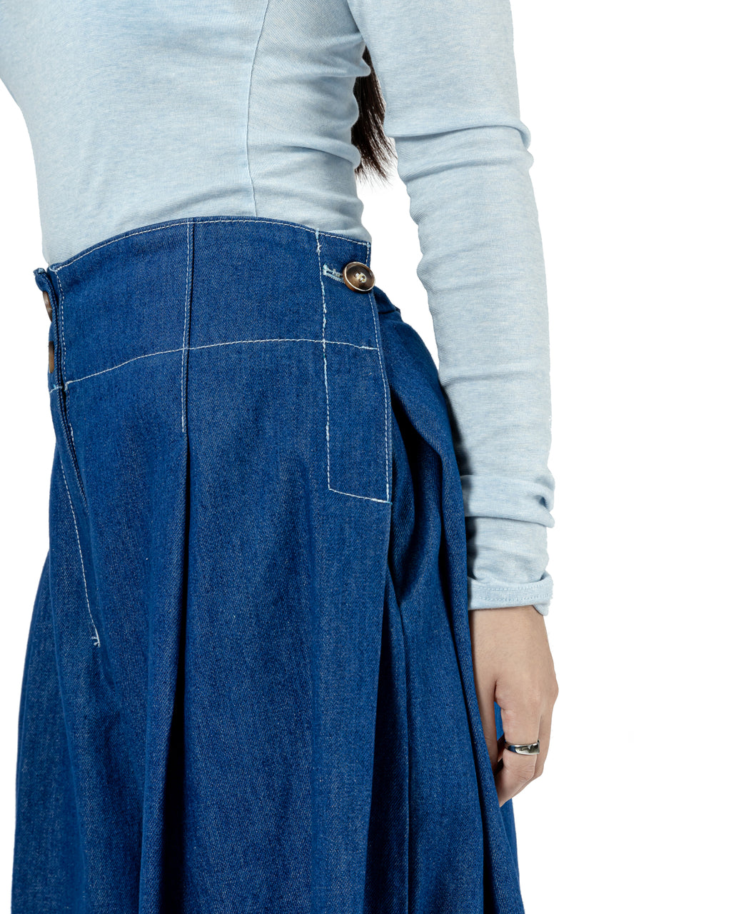 Double Button Wide Leg Jeans