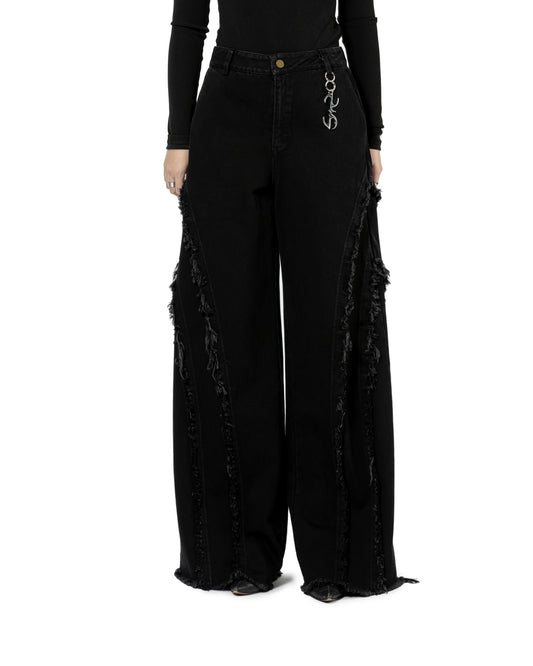 Raw Edge Flared Jeans