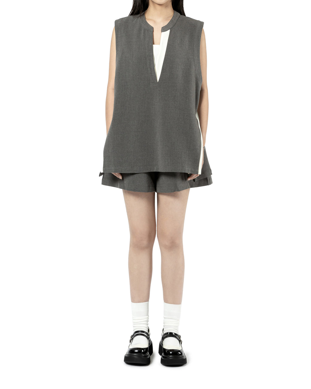 Minimalist V-Neck Casual Set