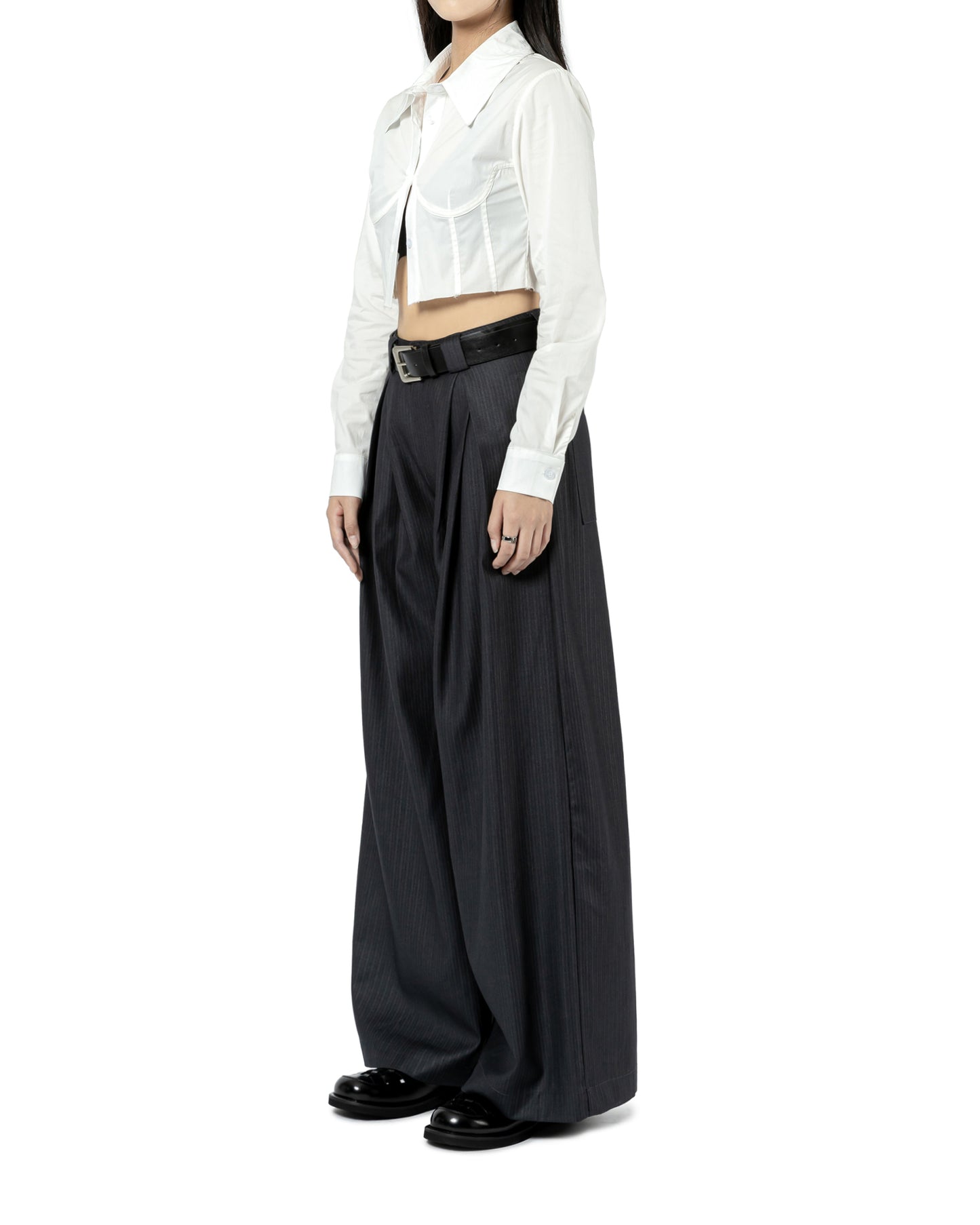 Pleated Wide-Leg Trousers