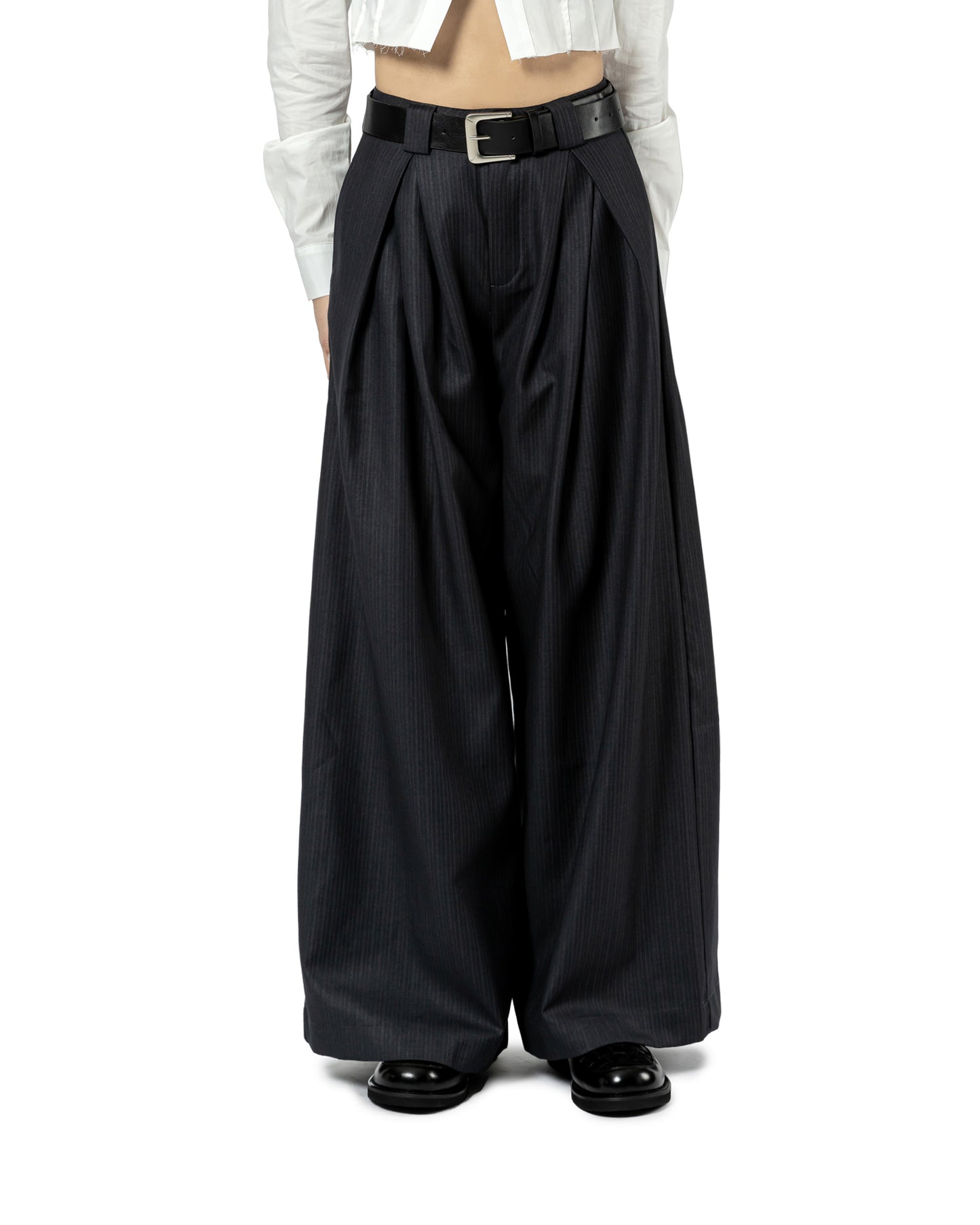 Pleated Wide-Leg Trousers