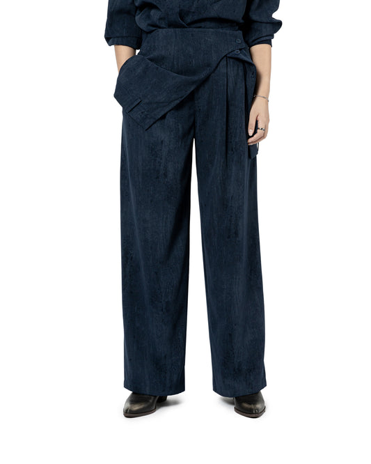 Asymmetric Layered Wrap Pants