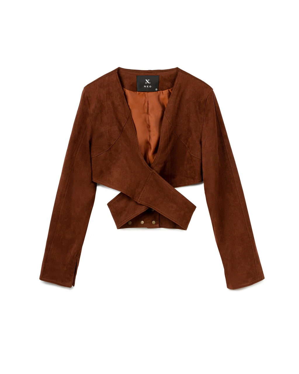 Suede Cross-Front Blazer