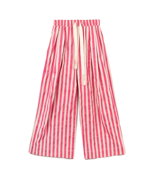 Elastic Striped Long Pants