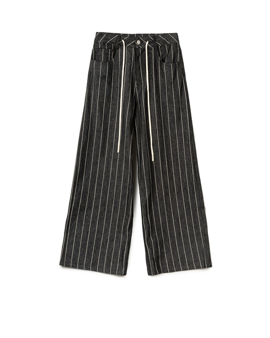 Stripe Drawstring  Long Pants