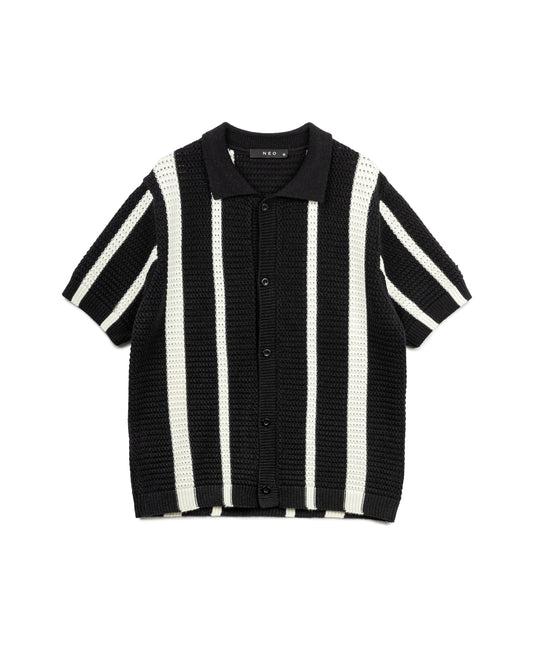 Stripe Knitted Polo Shirt