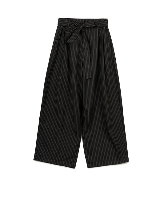 Pinstripe Tie-Waist Wide Leg Pants