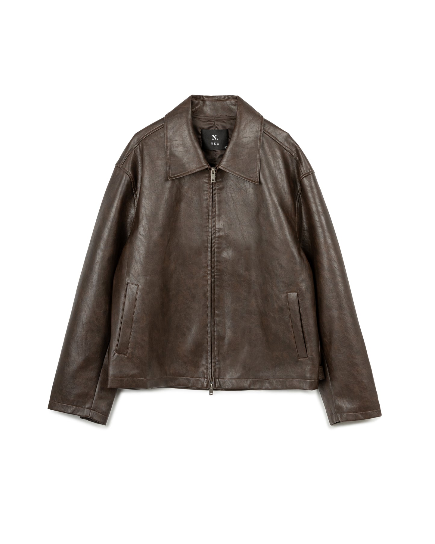 Classic Bomber-Style Leather Jacket