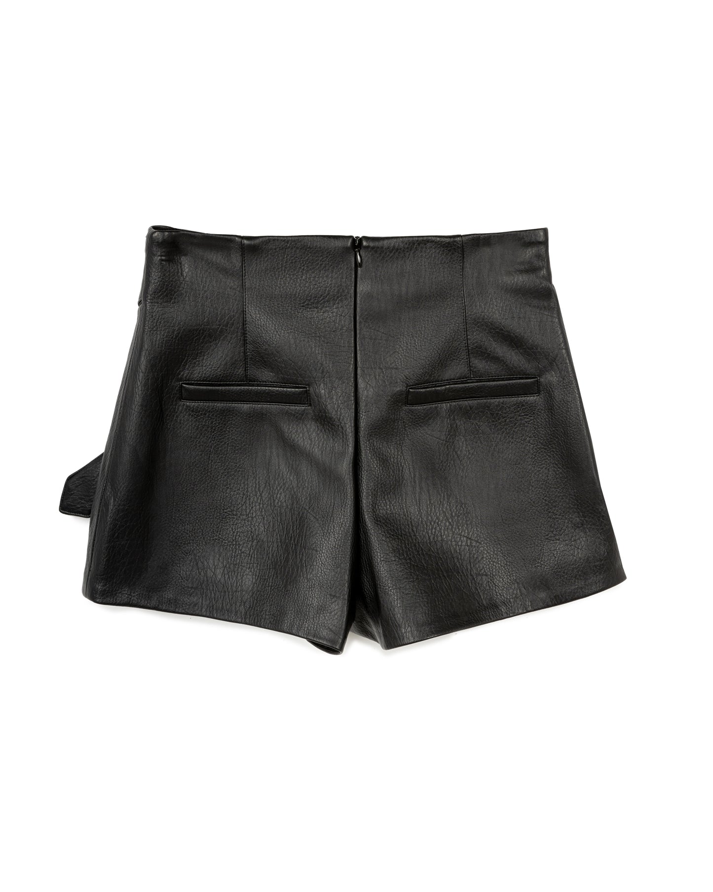 Crossover Belt Leather Shorts