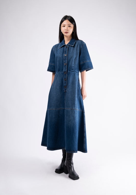 Short Sleeve Denim Dress